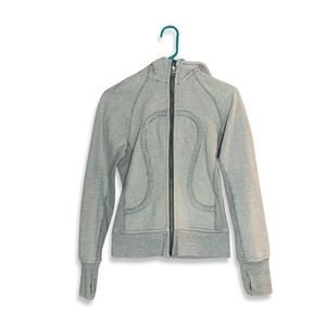 Lululemon Athletica Gray Scuba Stripe Full Zip Hoodie Size 4
